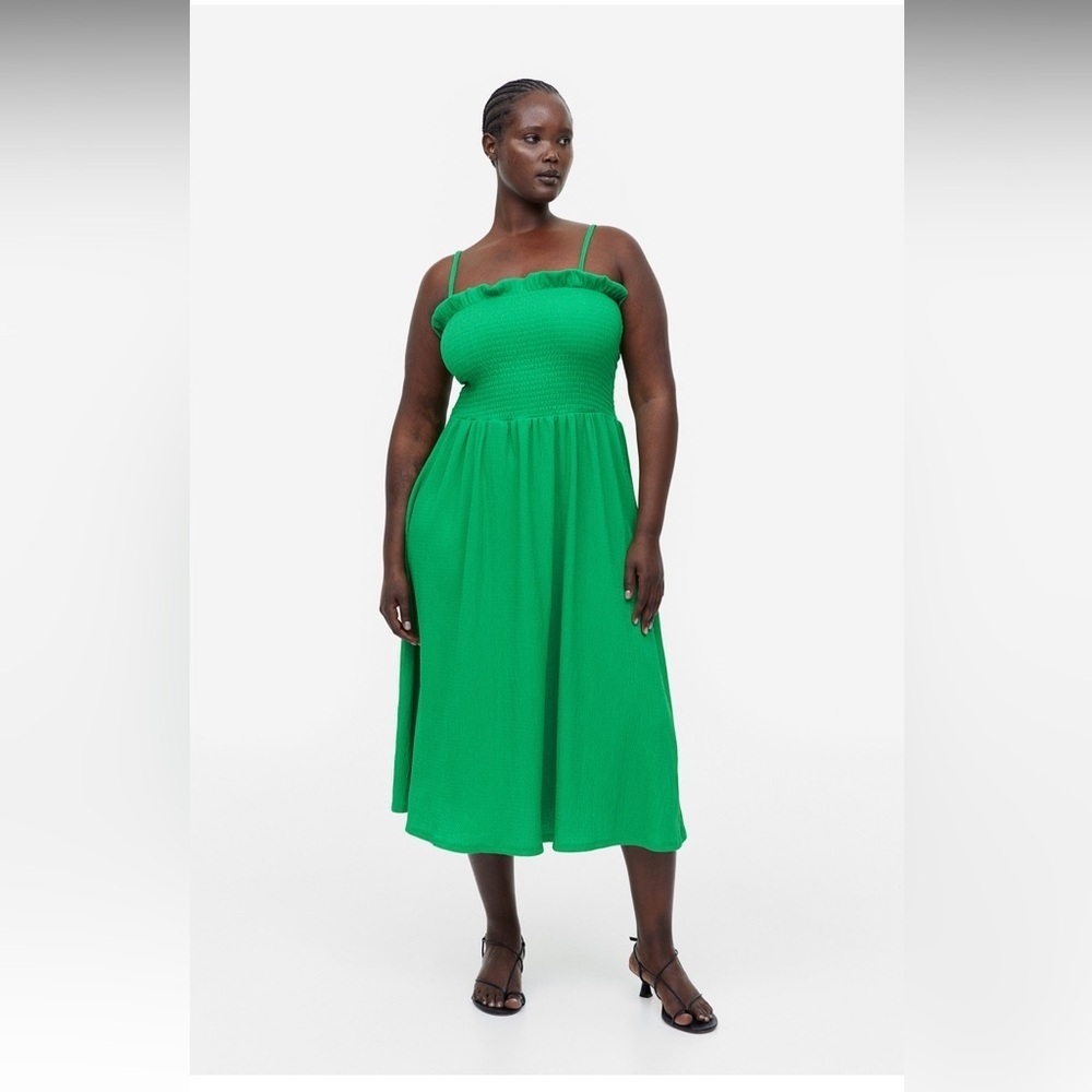 H&M Emerald smock Midi Dress